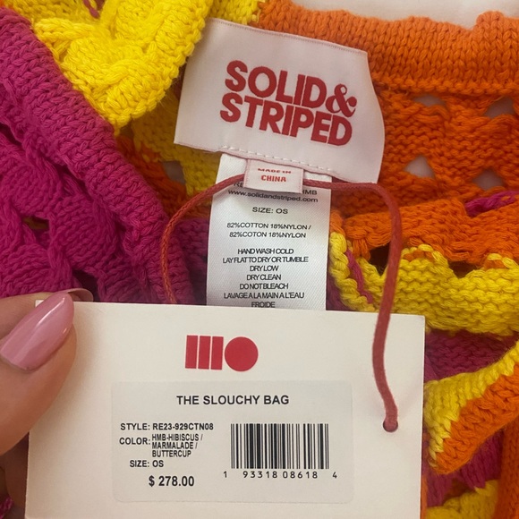 NWT SOLID & STRIPED The Slouchy Bag Knit Tote
Yellow, pink, and orange - Picture 4 of 6